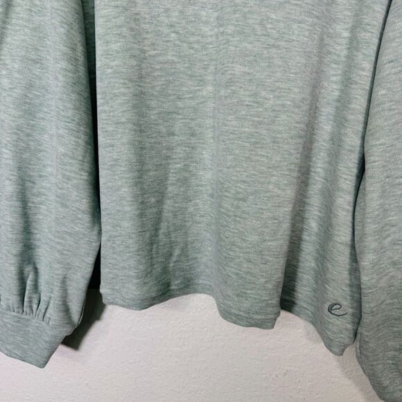 Johnny Was Calme Sweater Women Extra Large Puff Sleeve Cozy Sweatshirt Green XL - Picture 3 of 14